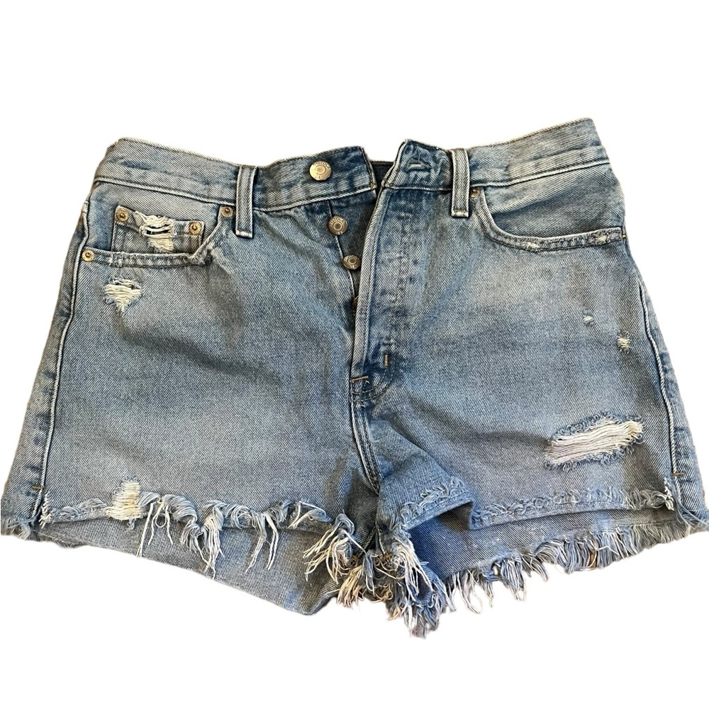 Pistola Distressed Light Wash Jean Shorts